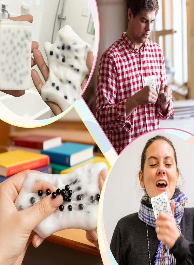 قطعتان من لعبة إزالة البثور، لعبة حسية لتخفيف التوتر، مصنوعة من مادة TPR ناعمة لإزالة البثور وتخفيف القلق، مناسبة للمكتب والسفر (أبيض) - Image 5